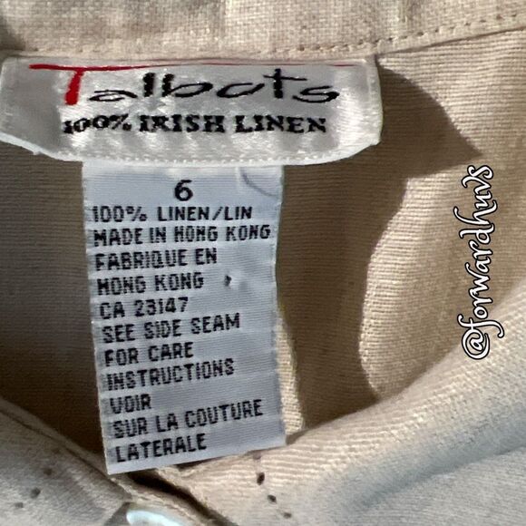 Talbots 100% Irish Linen Shirt Size 6 - Picture 11 of 13